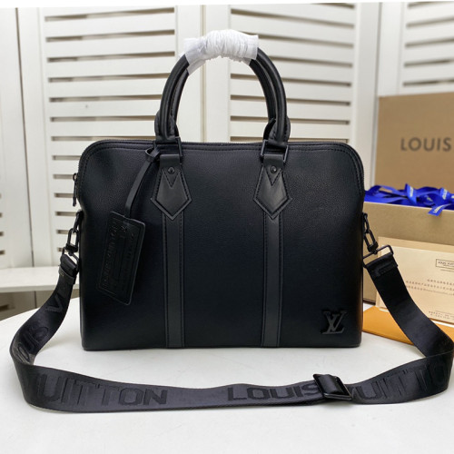 Louis Vuitton Mens Shoulder Bags Handbags Luxury Brand Fashion TAKEOFF BRIEFCASE M59159 Black Grained calf leather