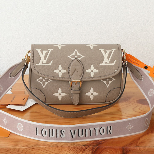 Louis Vuitton Womens Bags Shoulder Bag Luxury Brand Fashion Diane Bicolor Monogram Empreinte Leather M46583 with Original Box  