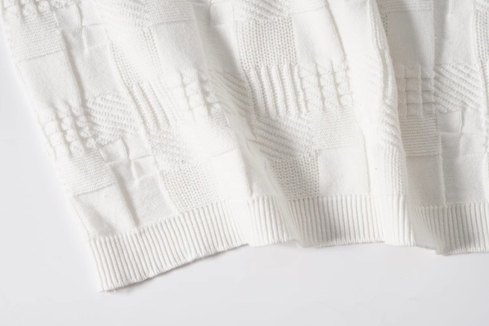 Louis Vuitton Luxury Brand Men Womens Short Sleeve T-Shirt Damier Jacquard Short-Sleeved Cotton Crewneck 1AFVRT   