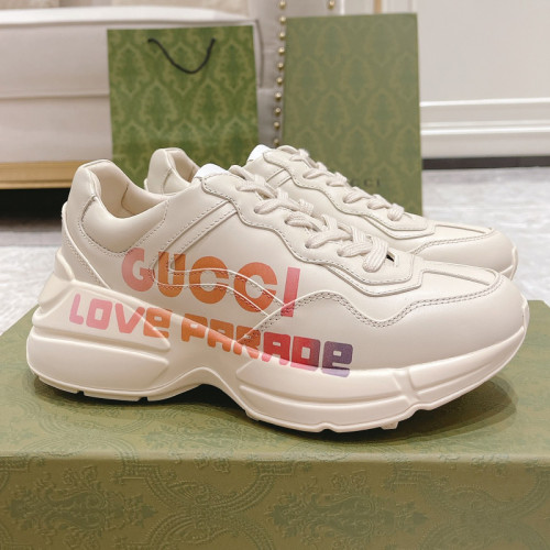 Gucci Womens Shoes Sneakers Luxury Brand Women's GG Rhyton sneaker GG Supreme canvas with Original Box 703809 DRW00 9522