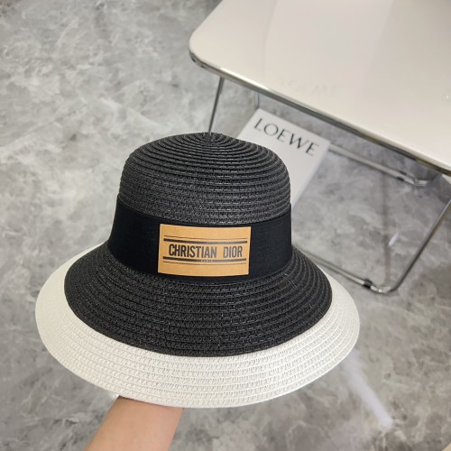 Dior Womens Bucket Hat Straw Hat Luxury Brand Design Dior Cap with Original Box  