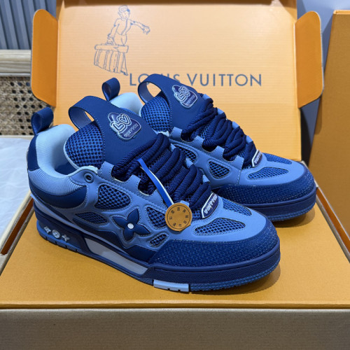 Louis Vuitton Mens Shoes Fashion Sneakers Design Luxury Brand LV TRAINER SNEAKER Mix of materials with Original Box 1AB9XJ  
