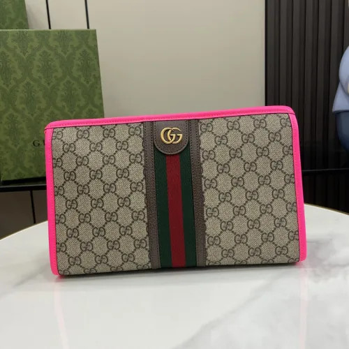 Gucci Womens Mens Unisex Bags Wallets Clutch Luxury Brand GG Supreme Ophidia Toiletry Case with Original Box  