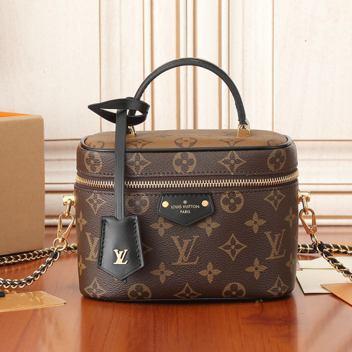 Louis Vuitton Womens Bags Messenger Shoulder Bags Luxury Brand M47128 Vanity PM Monogram Reverse Canvas with Original Box  
