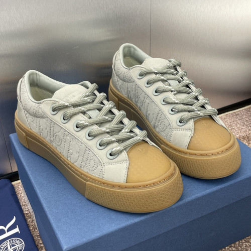 Dior Mens Shoes Sneakers DIORAND STONE ISLAND B33 Sneaker-LIMITEDAND NUMBERED EDITION Gray Dyed Cotton with Dior Oblique Motif 3SN303ZAM_H812 with Original Box