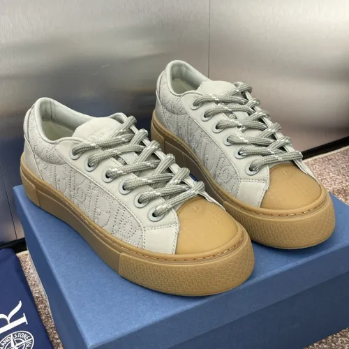 Dior Mens Shoes Sneakers DIORAND STONE ISLAND B33 Sneaker-LIMITEDAND NUMBERED EDITION Gray Dyed Cotton with Dior Oblique Motif 3SN303ZAM_H812 with Original Box