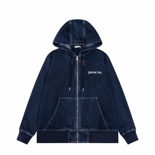 Dior Men Womens Coat Jackets Luxury Brand Mens Denim Hoodie Jacket Top Quality   G001
