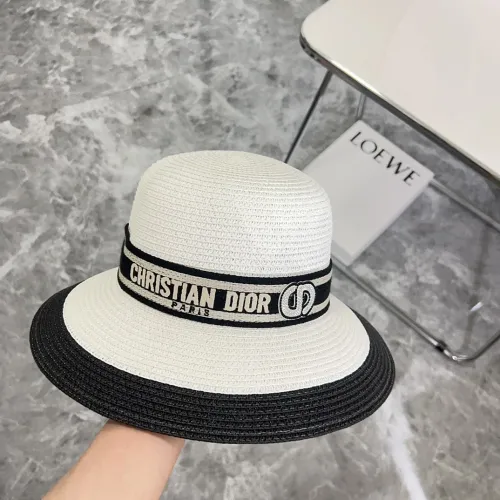 Dior Womens Bucket Hat Straw Hat Luxury Brand Design Dior Cap with Original Box  