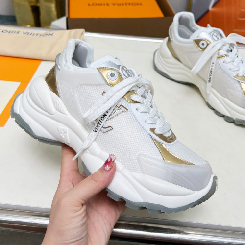 Louis Vuitton Womens Shoes Sneakers Lace-Up Luxury Brand Fashion LV Run 55 Sneaker with Original Box 1ACGOQ  