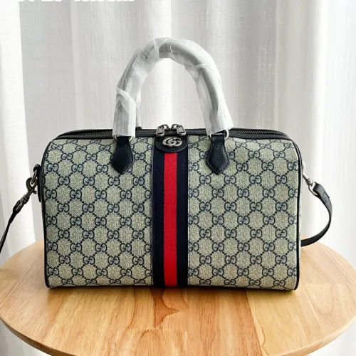 Gucci Womens Bags Handbags Shoulder Messenger Bags Luxury Brand Ophidia medium top handle bag in beige with Original Box 77206596IWG8745