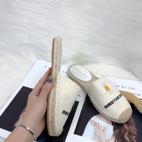 Dior Womens Shoes Slippers Dior Granville Espadrille Dior Oblique Embroidered Cotton with Original Box
