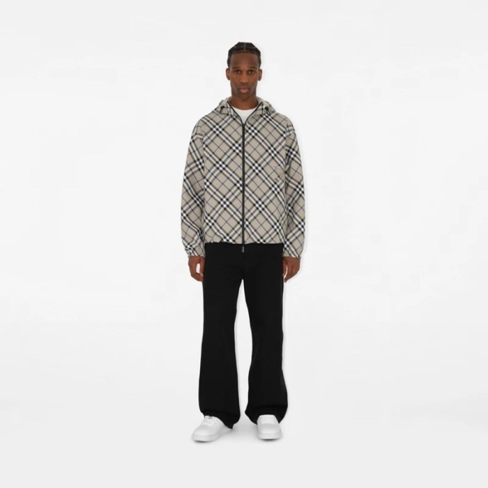 Burberry Women Mens Coat Hoodie Luxury Brand Mens Reversible Check Jacket 80872181 Top Quality   