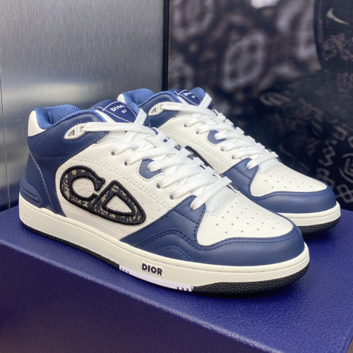 Dior Mens Shoes Sneakers Luxury Brand Breathable Design B57 MID-TOP SNEAKER Smooth Calfskin with Dior Oblique Jacquard with Original Box  
