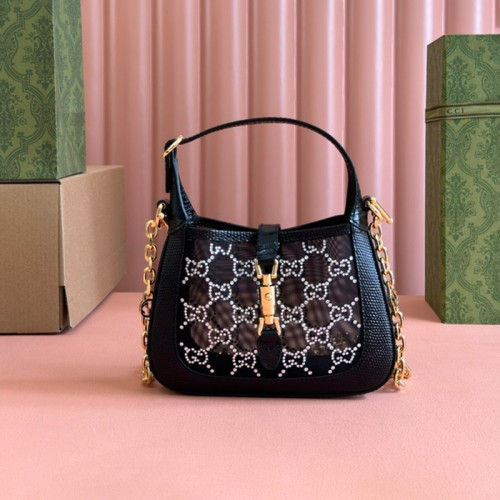 Gucci Womens Bags Handbags Shoulder Messenger Bags Luxury Brand JACKIE 1961 MINI LIZARD SHOULDER BAG with Original Box ‎677027 F13HG 1083