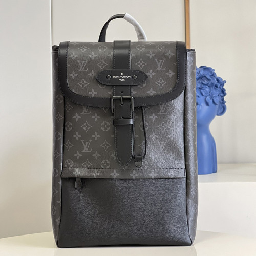 Louis Vuitton Mens Bags Backpacks Luxury Brand Fashion Type SAUMUR BACKPACK Monogram Eclipse coated canvas without Original Box M45913