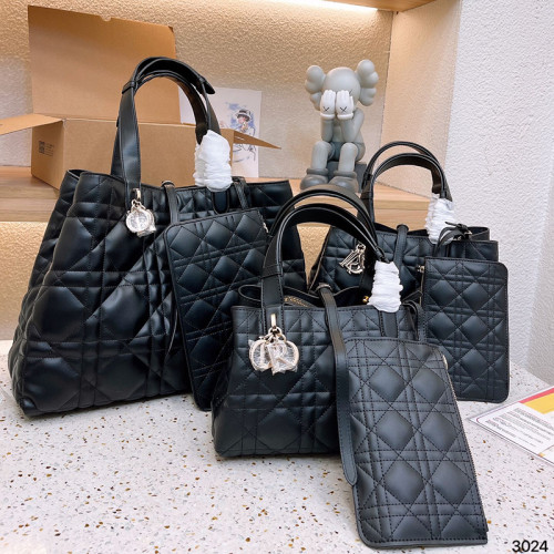 Dior Womens Mens Fashion Bags Luxury Brand Large Dior Toujours Bag Black Macrocannage Crinkled Calfskin M2820SNIO_M900  