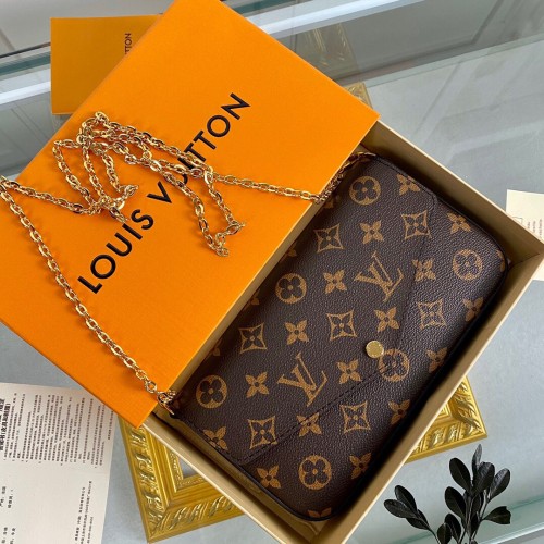 Louis Vuitton Womens Bags Shoulder Messenger Bag Luxury Brand FÉLICIE POCHETTE leather with Original Box