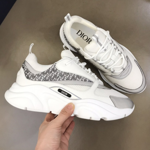 Dior Womens Shoes Sneakers Luxury Brand Breathable Design B22 SNEAKER Technical Mesh with Beige and Smooth Calfskin with Original Box