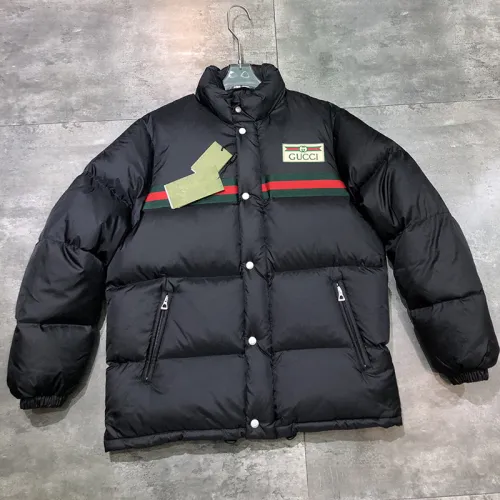 Gucci Design Mens Womens Winter Windprood Down Jackets Keep Warm 90% White Duck Down Water repellent down jacket in black 666560 Z8AQX 1043