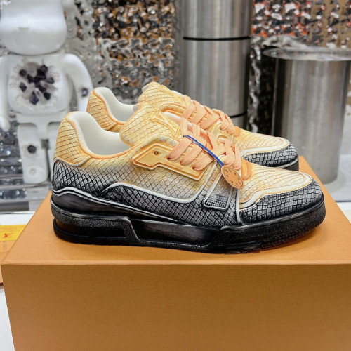 Louis Vuitton Mens Shoes Fashion Sneakers Design Luxury Brand LV TRAINER SNEAKER 1ABLVV Mix of materials with Original Box 1ABLUR  
