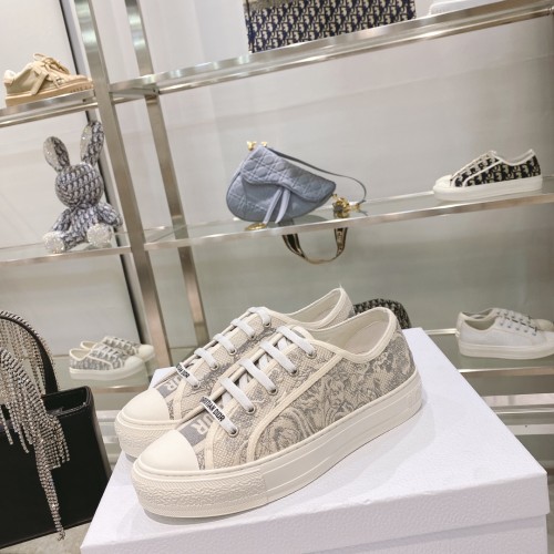 Dior Womens Shoes Fashion Sneakers WALK'N'DIOR SNEAKER Cotton Canvas Luxury Brand with Original Box Whatsapp 