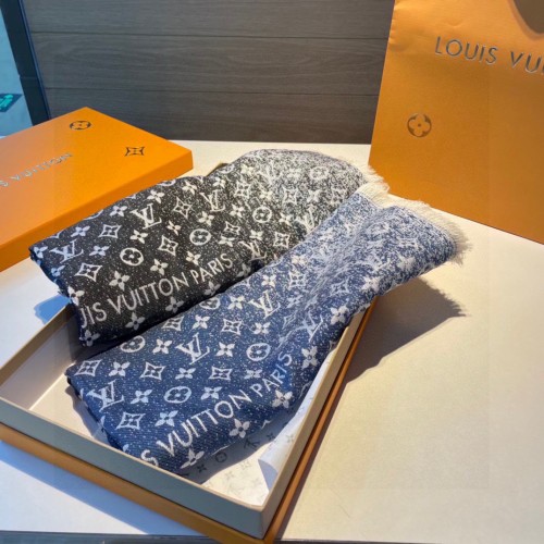 Louis Vuitton Scarves Men Womens Fashion Scarf with Original Box   