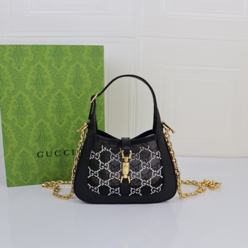 Gucci Womens Bags Handbags Shoulder Messenger Bags Luxury Brand JACKIE 1961 MINI LIZARD SHOULDER BAG with Original Box ‎677027 F13HG 1083