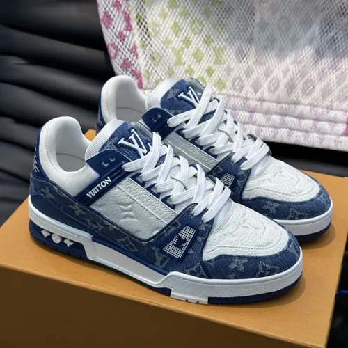 Louis Vuitton Mens Shoes Fashion Sneakers Design Luxury Brand LV TRAINER SNEAKER 1ABLVV Mix of materials with Original Box 1ABLUR  