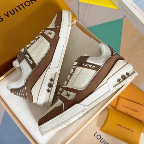 Louis Vuitton Mens Shoes Fashion Sneakers Design Luxury Brand LV TRAINER SNEAKER 1ABLVB Mix of materials with Original Box 1ABLUR  
