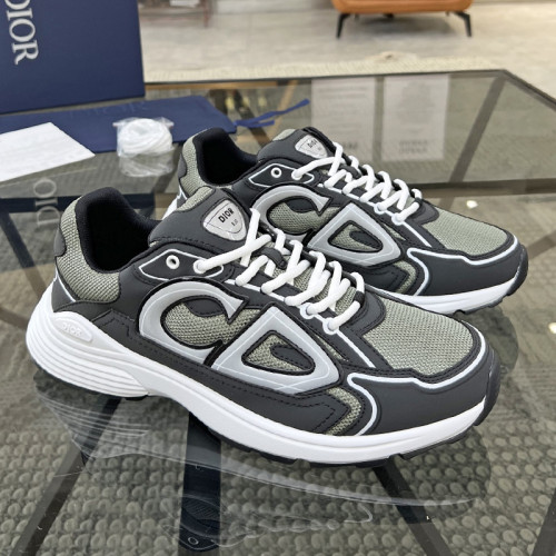 Dior Mens Shoes Sneakers Luxury Brand B30 SNEAKER Deep Green Mesh and Black Technical Fabric 3SN279ZRD_H664 with Original Box Whatsapp 