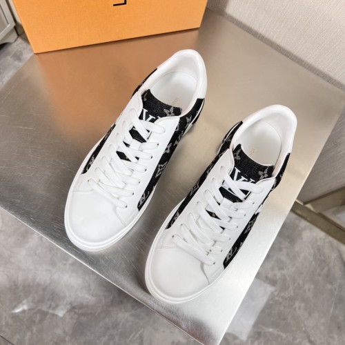 Louis Vuitton Mens Shoes Sneakers Lace-Up Luxury Brand Fashion TIME OUT SNEAKER with Original Box