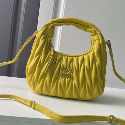 MiuMiu Womens Fashion Handbags Matelassé Shoulder Bag Leather Luxury Brand Miu Miu Wander Matelasse Nappa Leather Hobo Bag  
