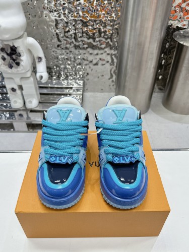 Louis Vuitton Mens Shoes Fashion Sneakers Design Luxury Brand LV TRAINER SNEAKER 1ABLVV Mix of materials with Original Box 1ABLUR  
