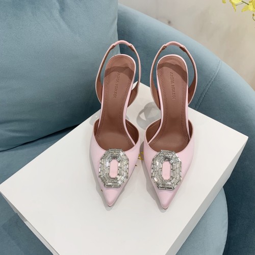 Amina Muaddi Womens Shoes Sandals Slippers Luxury Brand Fashion Pumps for Women with Original Box 9cm Heel