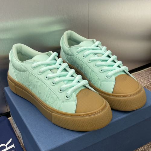 Dior Mens Shoes Sneakers DIORAND STONE ISLAND B33 Sneaker-LIMITEDAND NUMBERED EDITION Light Green Dyed Cotton with Dior Oblique Motif 3SN303ZAM_H613 with Original Box