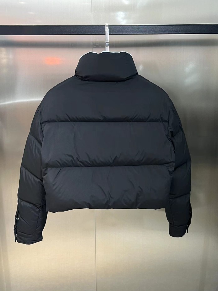 Prada Womens Coat Down Jacket Luxury Brand Women Jacket Re-Nylon cropped down jacket 292056_1WQ8_F0002_S_222 Top Quality   