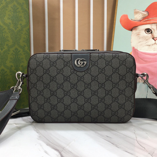 Gucci Mens Womens Bags Shoulder Bag Luxury Brand Ophidia GG shoulder bag in beige and ebony GG Supreme with Original Box 699439 9C2ST 8920