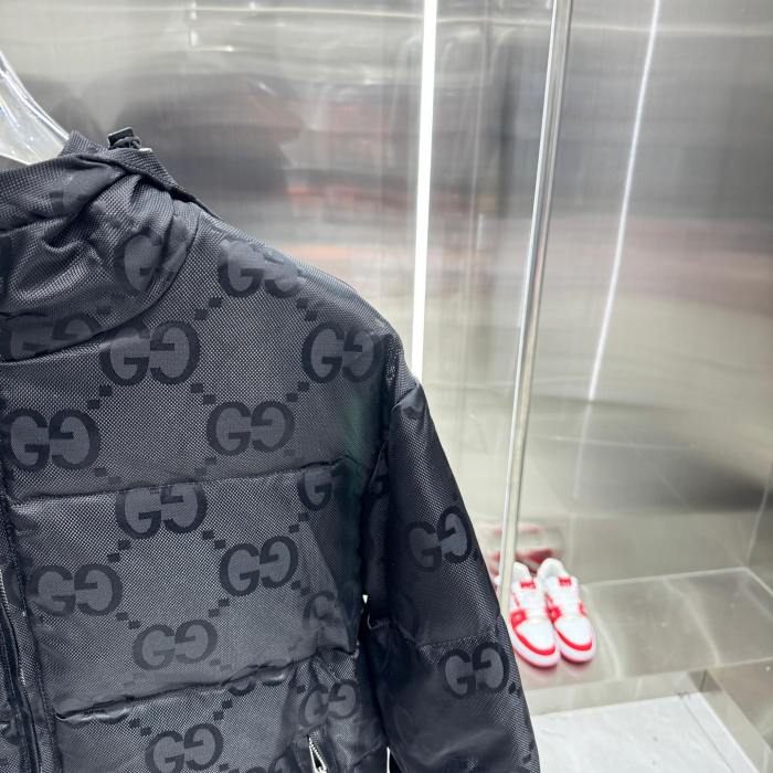 Gucci Men Womens Coat Luxury Brand Mens Hoodie Down Jacket Jumbo GG Down Jacket in Black Top Quality   