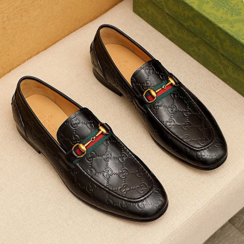 Gucci Mens Shoes Leather Design Luxury Brand Business Dress Shoes for Men with Original Box