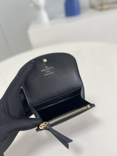 Louis Vuitton Mens Womens Wallets Purse Luxury Brand Rosalie Coin Purse with Original Box M81455 Black Monogram Empreinte embossed supple grained cowhide leather