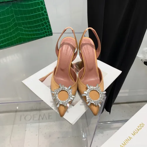 Amina Muaddi Womens Shoes Sandals Slippers Luxury Brand Fashion Pumps for Women with Original Box 9cm Heel