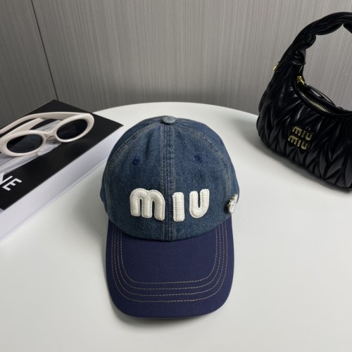 Miumiu Womens Mens Cap Baseball Hat Luxury Brand with Original Box  