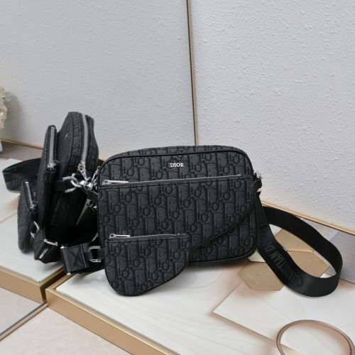 Dior Womens Mens Bag Saddle Bag Luxury Brand DIOR HIT THE ROAD BAG WITH STRAP with Original Box  