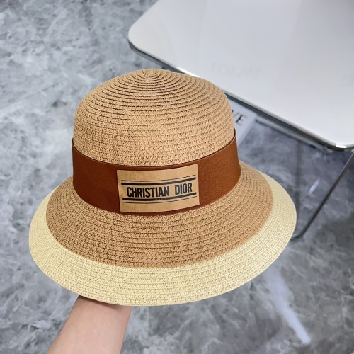 Dior Womens Bucket Hat Straw Hat Luxury Brand Design Dior Cap with Original Box  