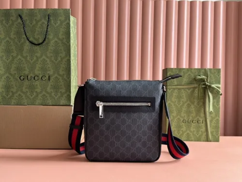 Gucci Mens Messenger Shoulder Bags Luxury Brand Fashion Bags GG Black Messenger Bag 792082 FADJA 1042  