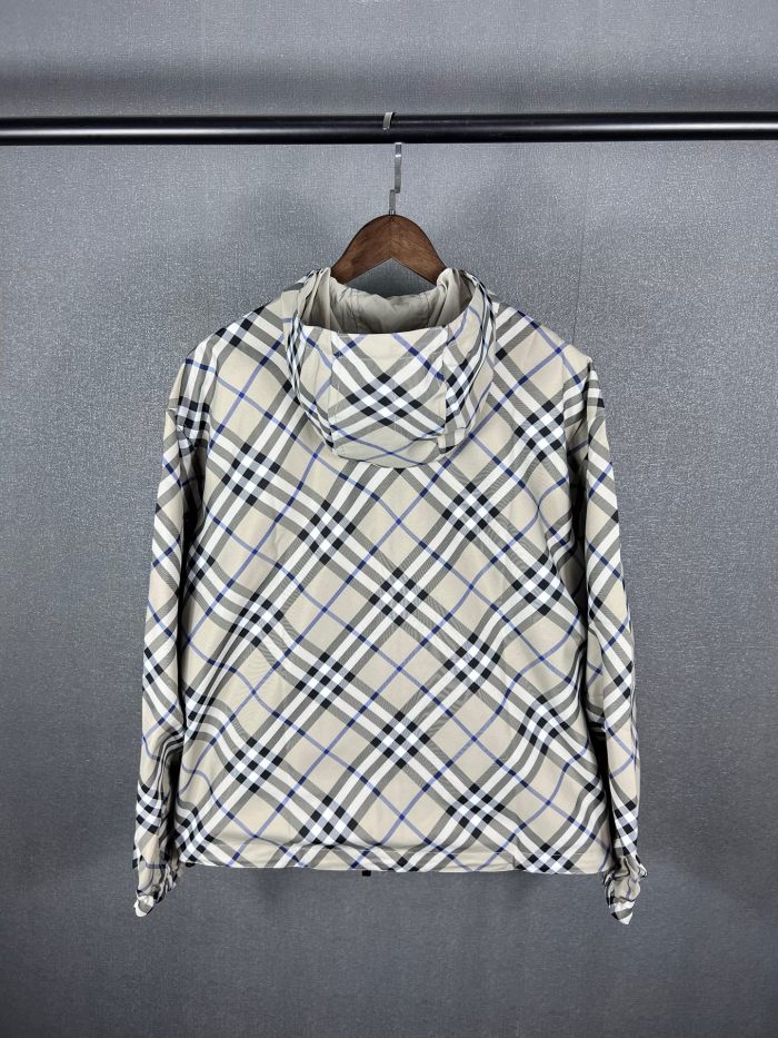 Burberry Women Mens Coat Hoodie Luxury Brand Mens Reversible Check Jacket 80872181 Top Quality   