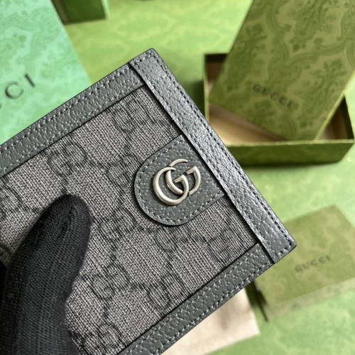 Gucci Mens Womens Wallets Bags Coin Purse Card Holder Luxury Brand GG Ophidia GG wallet in grey and black Supreme 732016 UULBN 1244 with Original Box