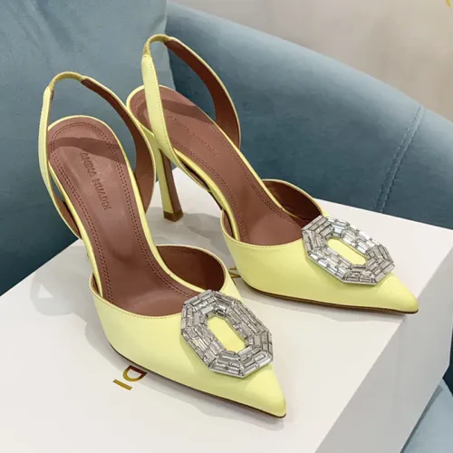 Amina Muaddi Womens Shoes Sandals Slippers Luxury Brand Fashion Pumps for Women with Original Box 9cm Heel