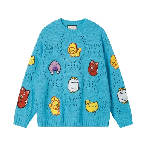 Gucci x Kawaii Men Womens Knit Sweatshirt Luxury Brand Womens Knitwear Top Quality   