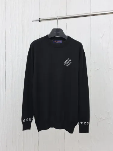 Louis Vuitton Men Womens Sweater Knitwear Luxury Brand Mens Sweaters Long-Sleeved Cotton Crewneck 1AFQSS Top Quality   